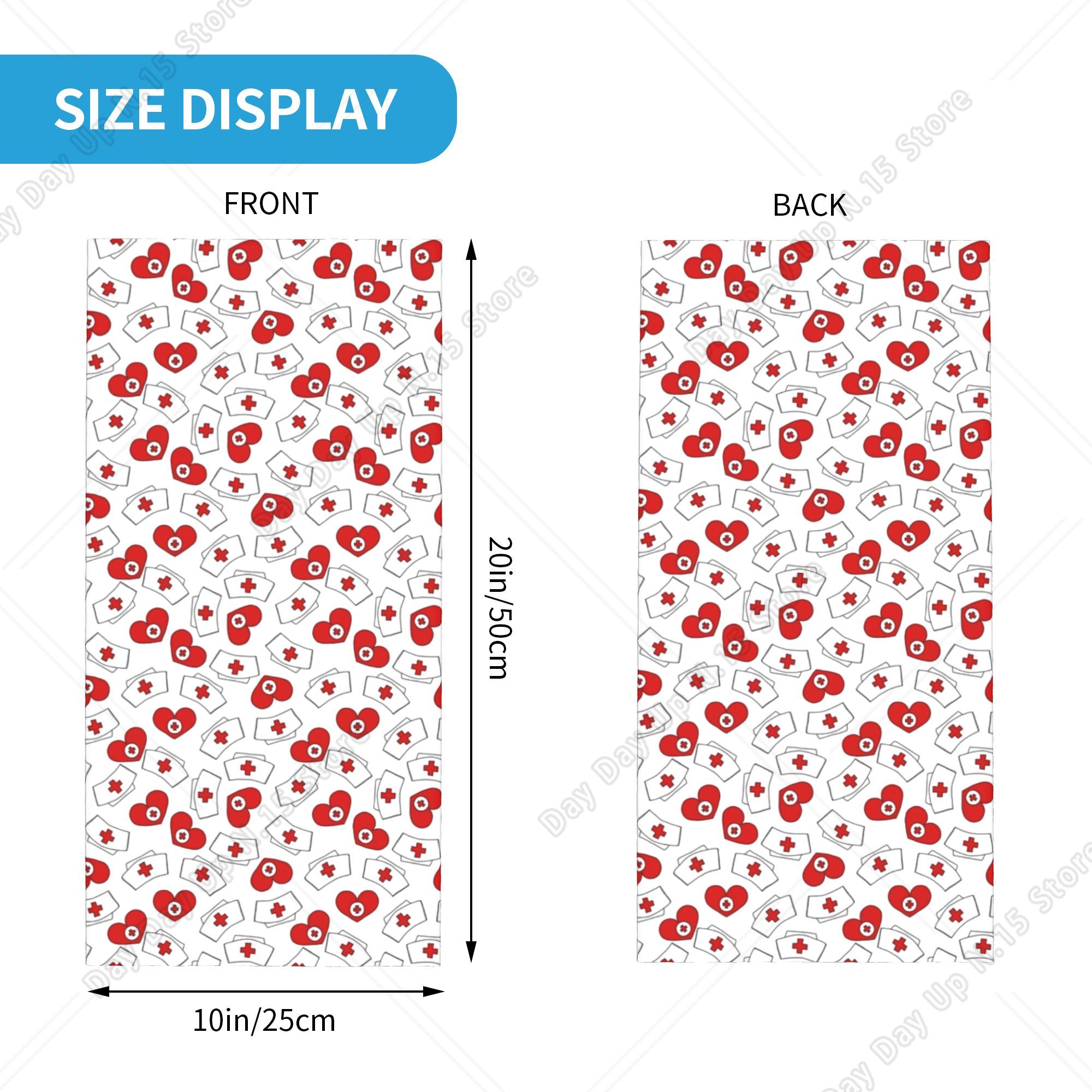 Nurse Hat Heart Pattern Bandan - đánh giá và giá Neck Gaiter Face Cover